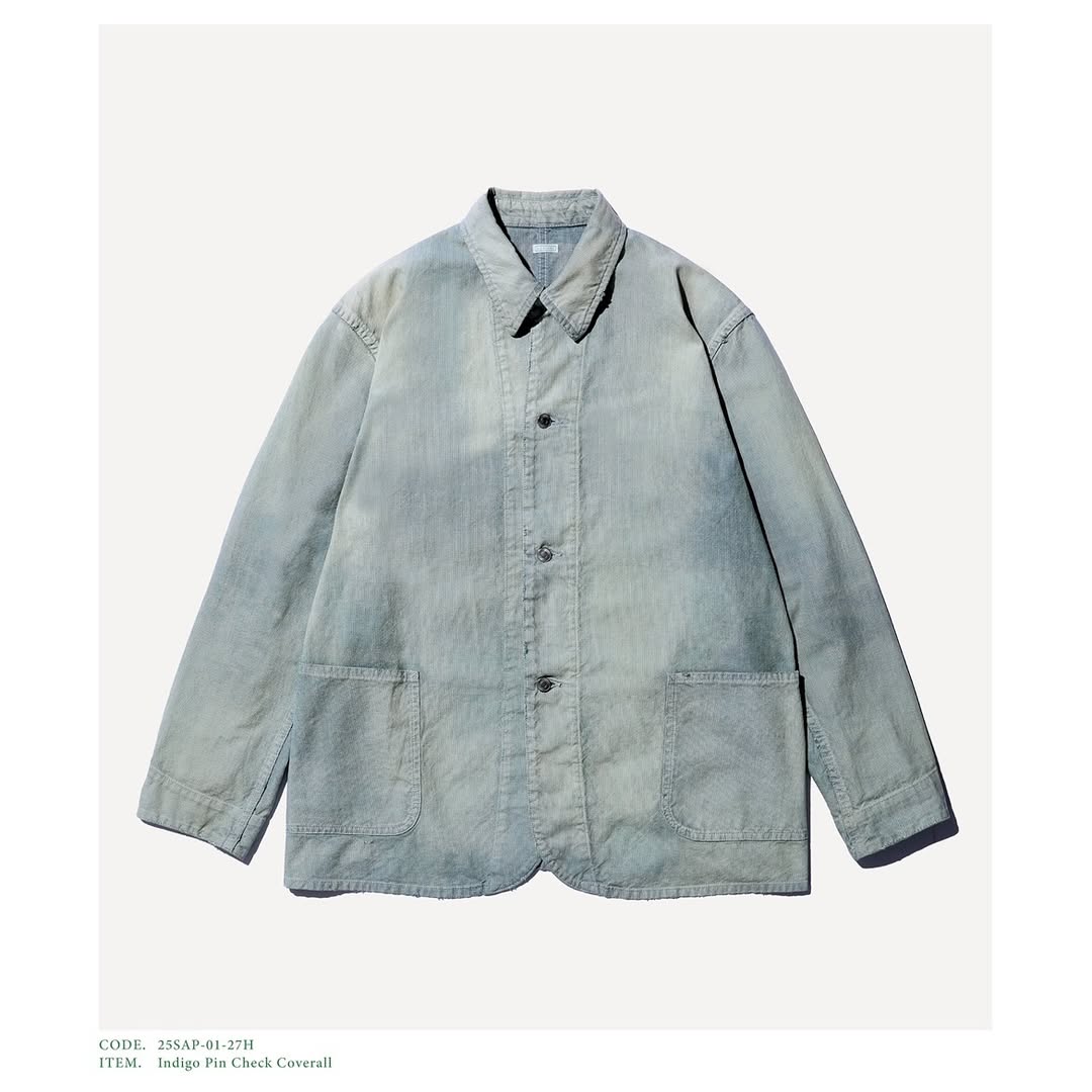 A.PRESSE 25SS Indigo Pin Check Coverall
